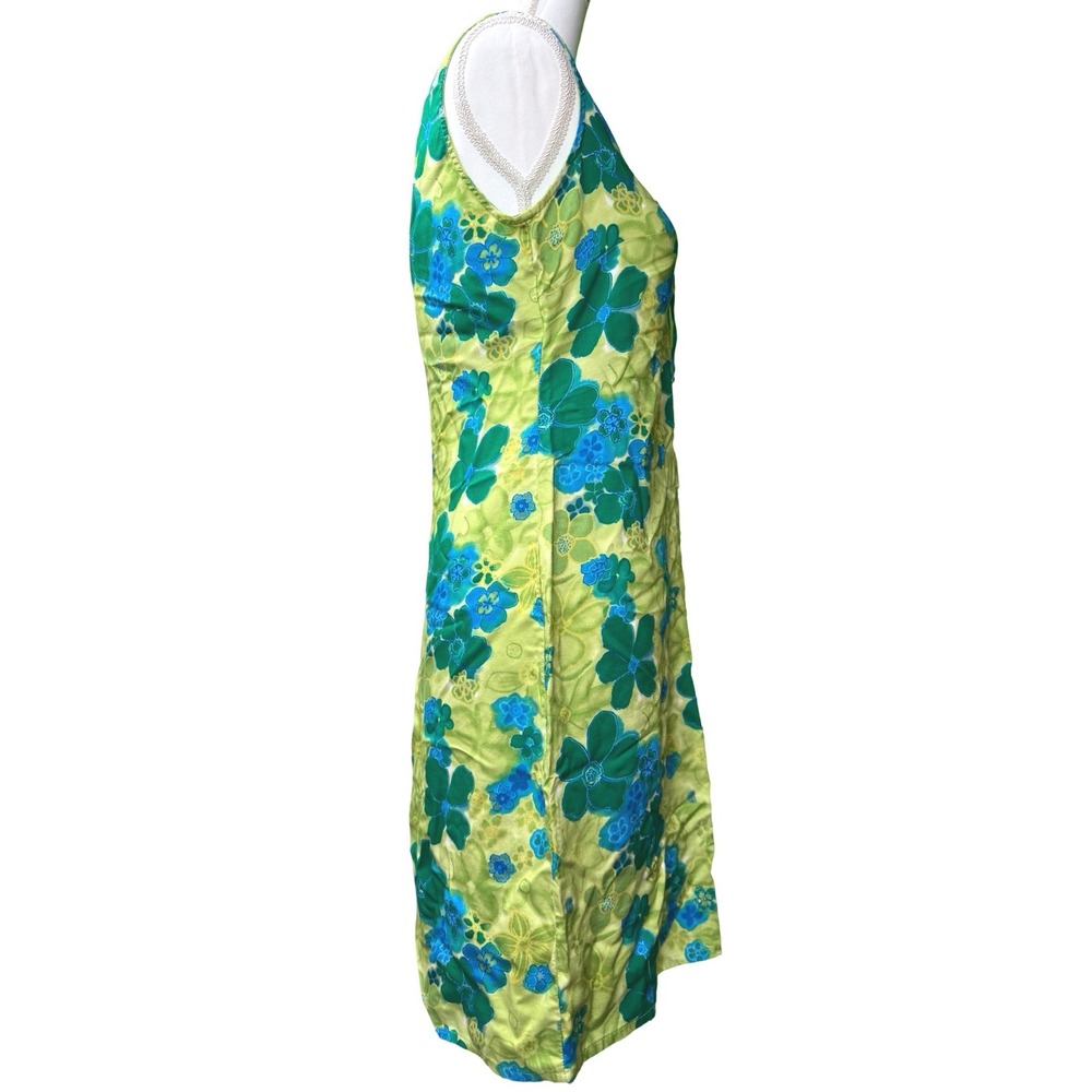 Vintage Expressions 90s Floral Hawaiian Shift Dress Womens 8 Rayon Midi - Picture 2 of 6